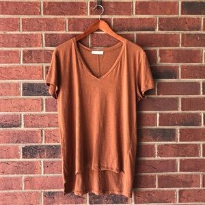 ZARA | simple loose fit v - neck tee